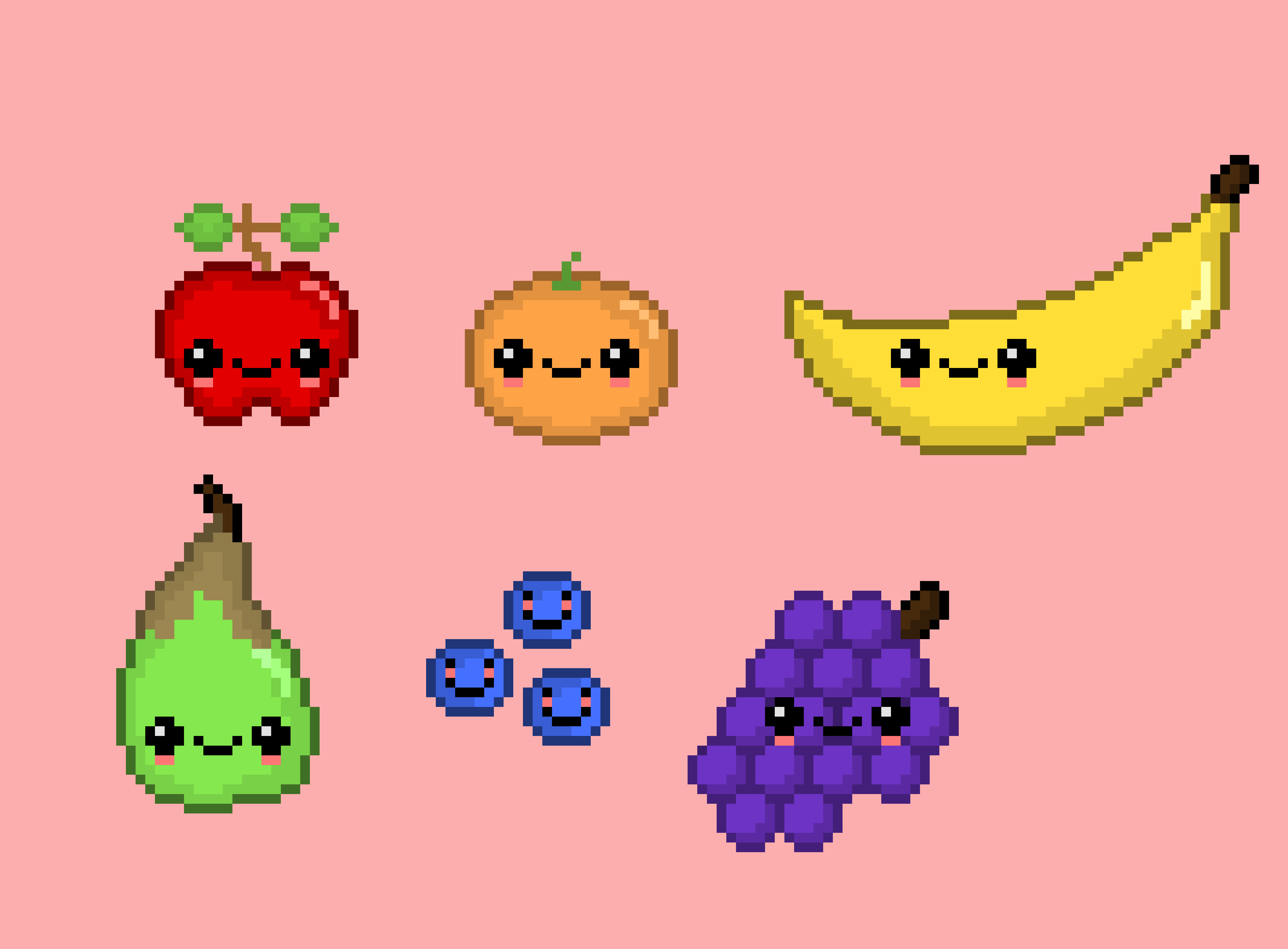 Kawaii Pixel Fruits Pixel Art Maker
