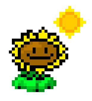 Plants Vs Zombies Sunflower Pixel Art