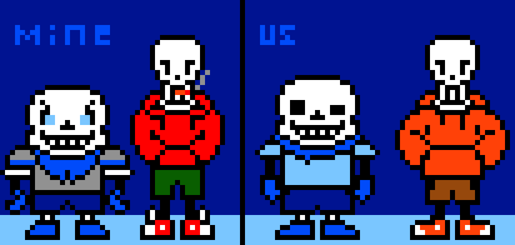 Underswap And My Version And Themes Pixel Art Maker