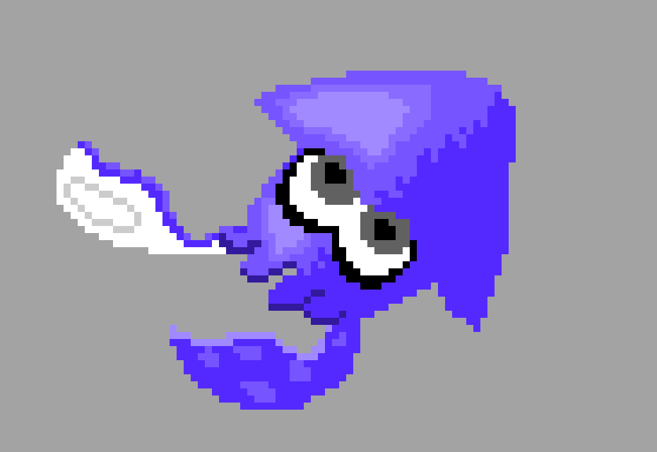 Inkling Squid Form Blue Splatoon Pixel Art Maker