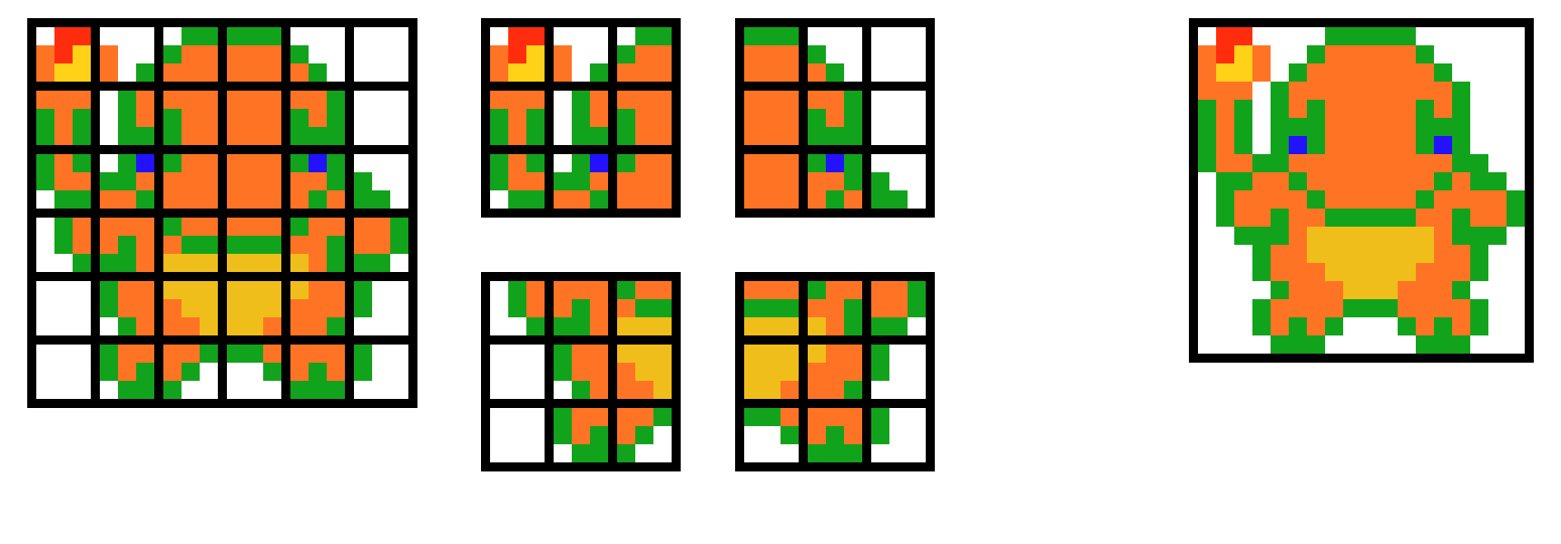Charmander Rubik S Cube 18x18 36 Cube Pixel Art Pixel Art Maker