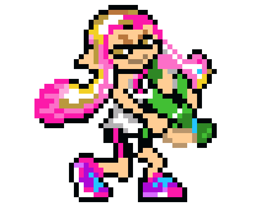 Splatoon Squid Girl Pixel Art Maker