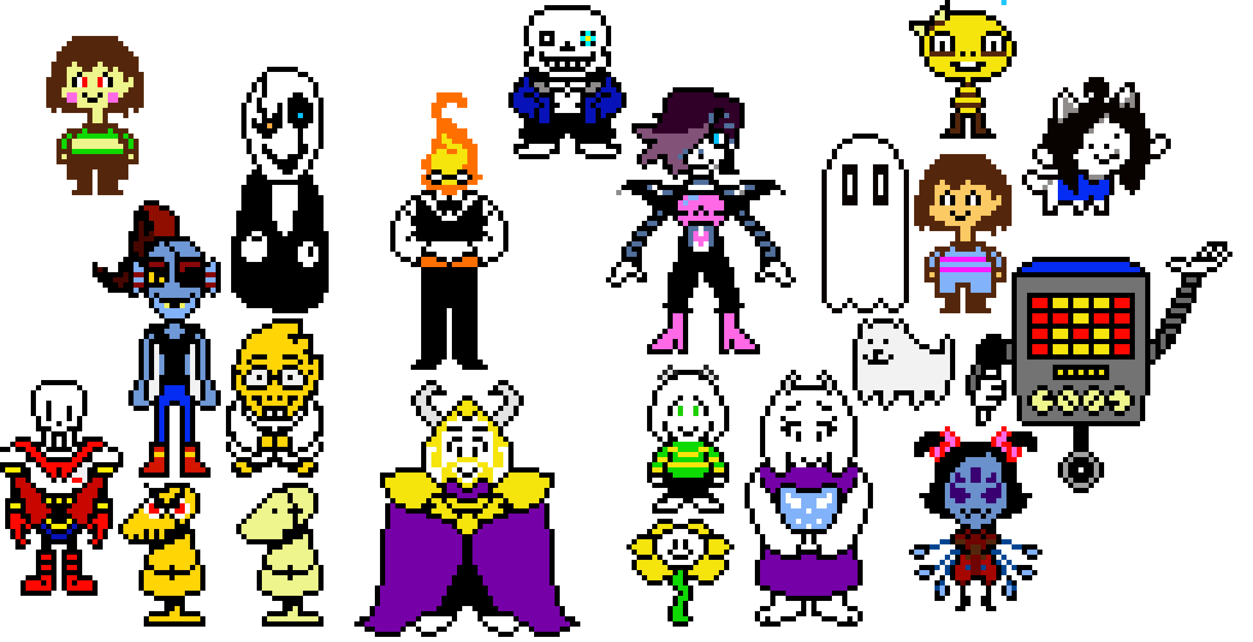 All The Undertale Characters My Version Pixel Art Maker