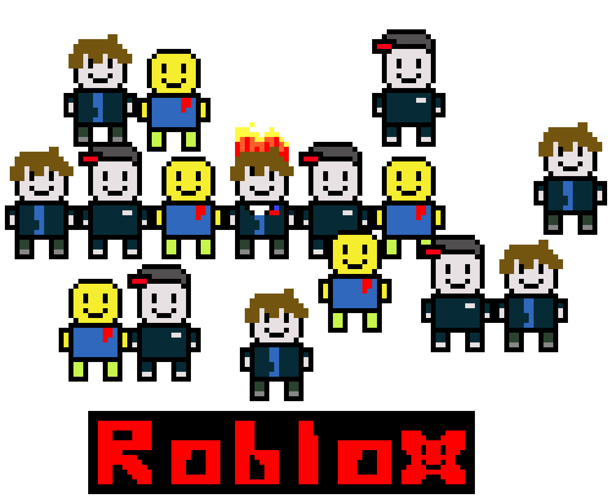 8bit Roblox Guest Noob And Bacon Hair Pixel Art Maker