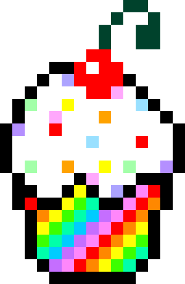Rainbow Cupcake Pixel Art Maker