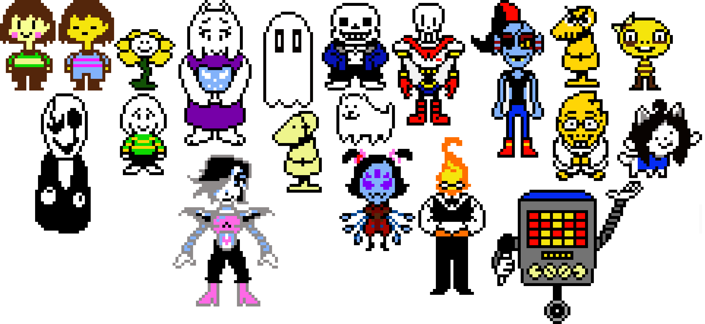 Most Of The Undertale Characters Pixel Art Maker