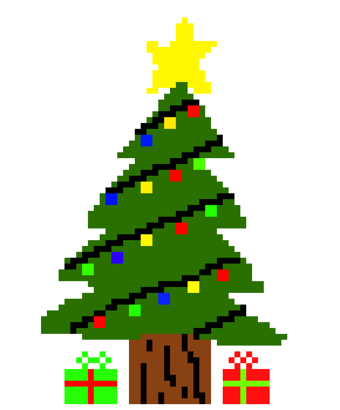 Christmas Trees Pixel Art Set Vector Download